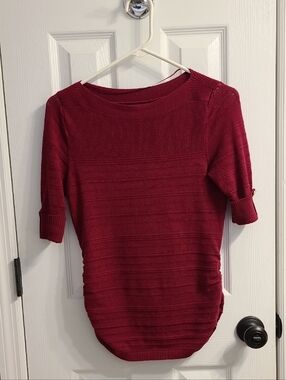 Apt. 9 Burgundy Red Ribbed Knit Top